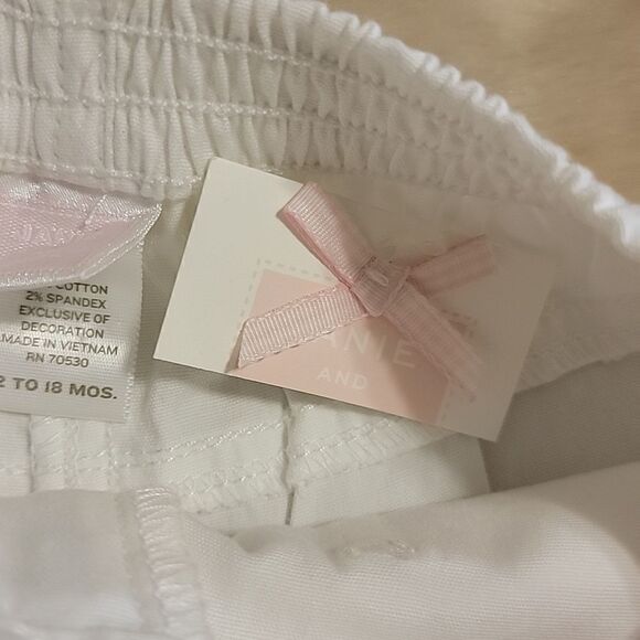JANIE AND JACK WHITE RUFFLE HEM CAPRIS, SIZE 12-18 MONTHS, NEW! - Picture 6 of 9